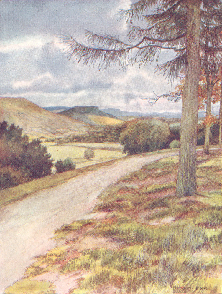 YORKS. Wensleydale. from Leyburn Shawl 1908 old antique vintage print picture